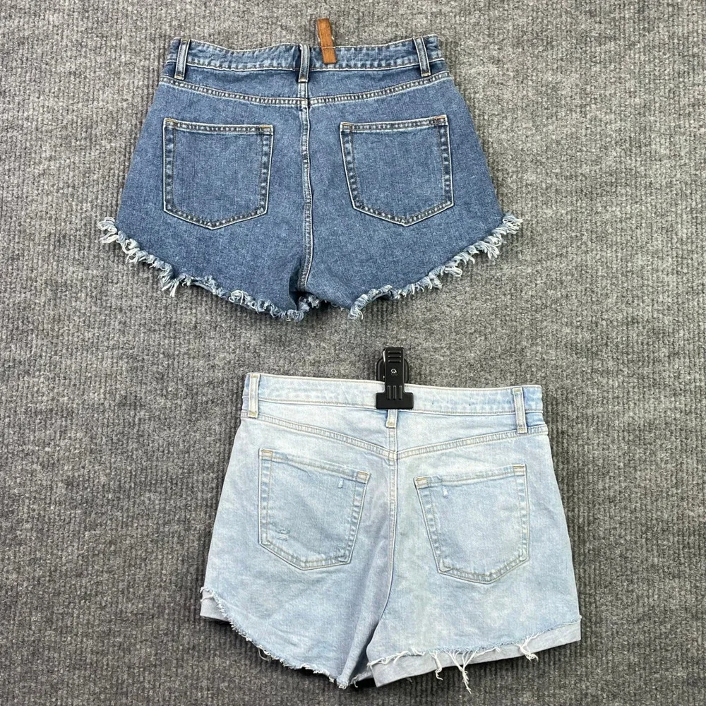 Wild Fable Denim Shorts Women 8 Blue Lot of 2 Super High Rise Distressed Frayed